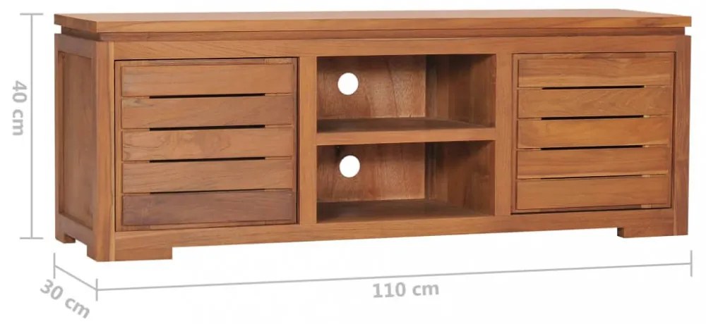 tömör tíkfa TV-szekrény 110 x 30 x 40 cm