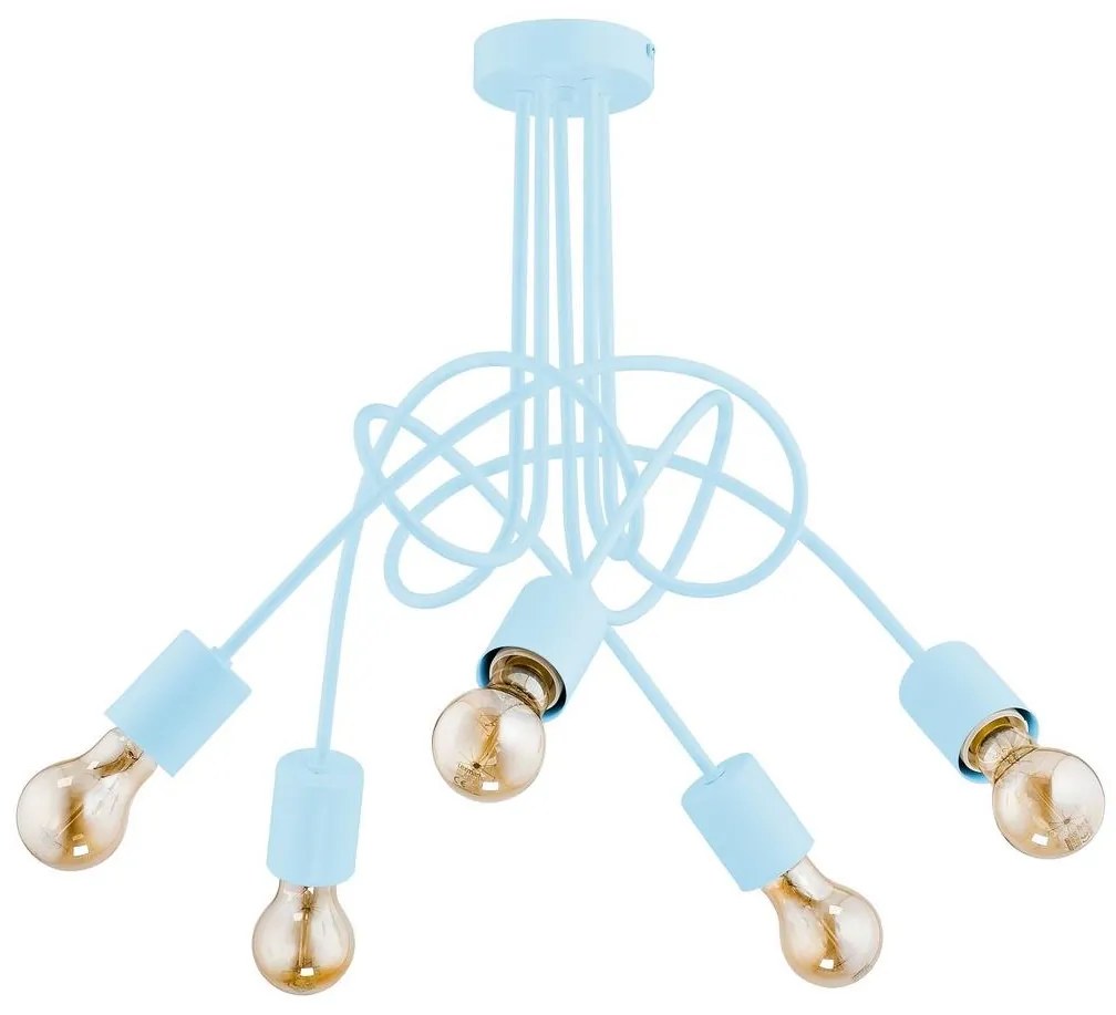 Gyermek felületre szerelhető csillár TANGO 5xE27/60W/230V kék