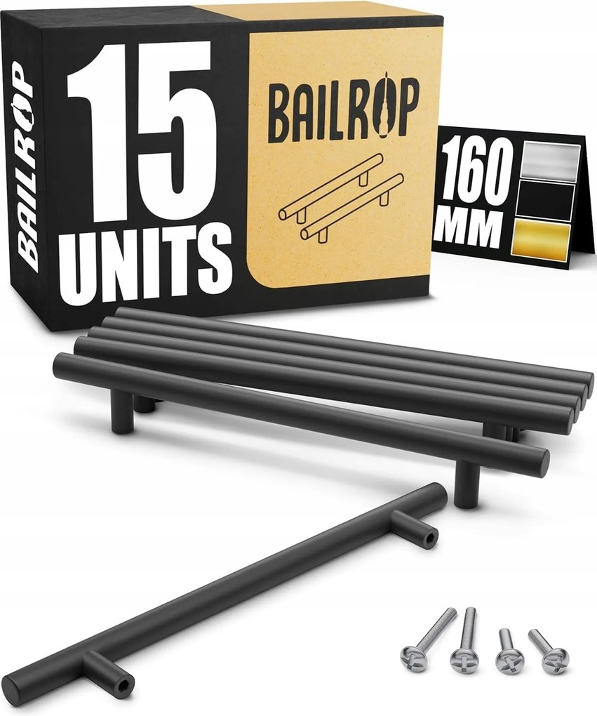 Konyhabútor tartó fekete 160mm rozsdamentes acél szekrényekhez 15 db