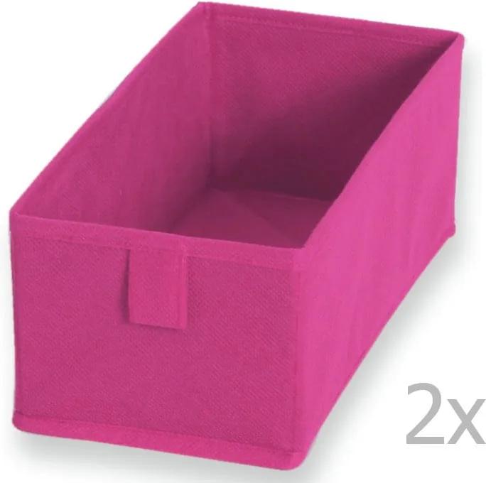 2 db rózsaszín textil tárolódoboz, 28 x 13 cm - JOCCA