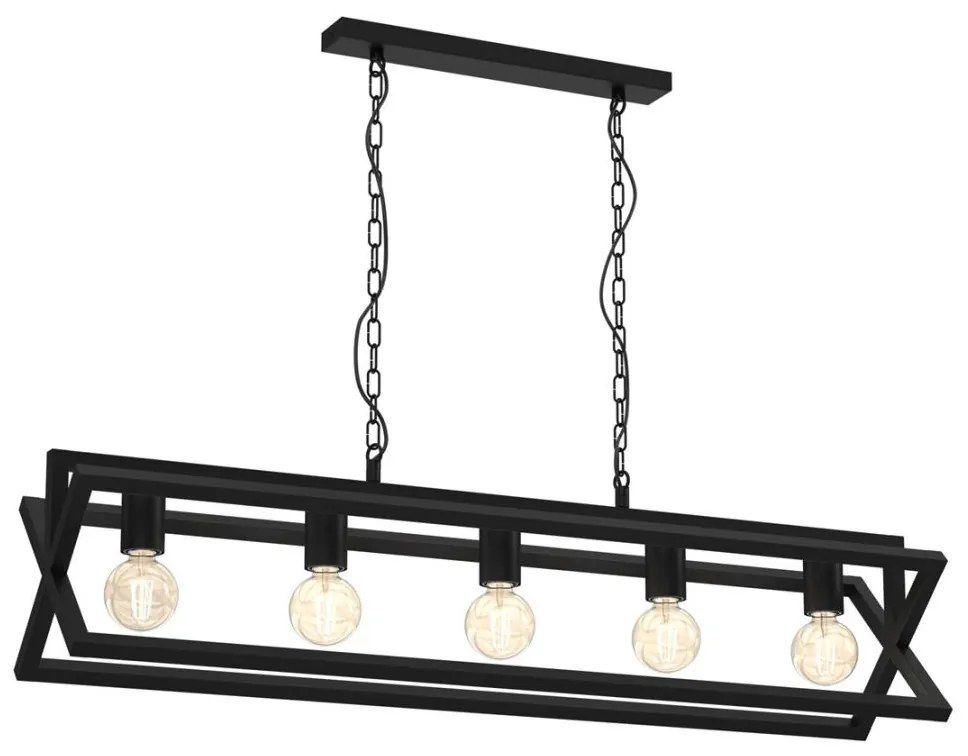 Csillár láncon ARNOLD 5xE27/60W/230V fekete