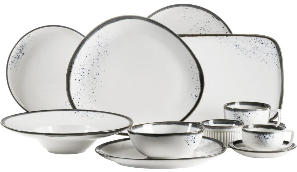 Mäser 4 darabos gourmet tányérkészlet Pintar Fehérkék pöttyös 26 cm