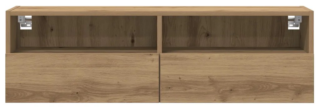 TV Fali Szekrények 2 db Artisan Tölgy 100x30x30 cm Műanyag