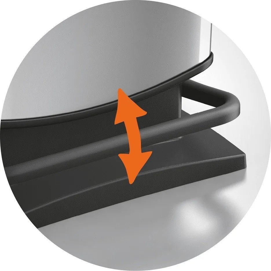 Ezüstszínű műanyag pedálos szemetes 40 l Paso – Rotho