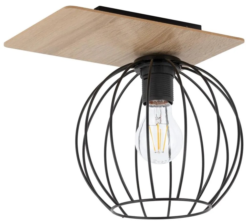 Csillár CYBER 1xE27/60W/230V fa/fekete