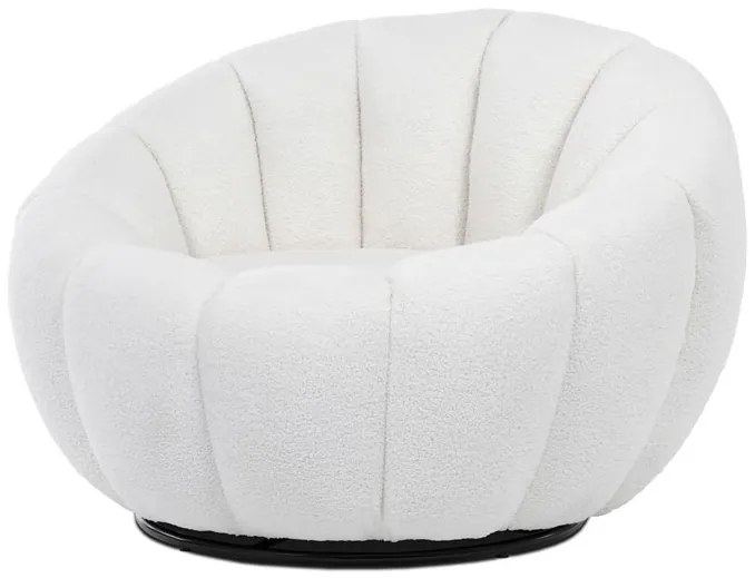 Fehér Bouclé Dizájn Fotel AK-341