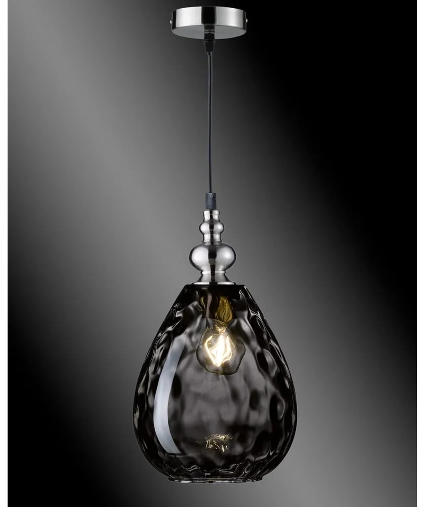 Fekete függőlámpa üveg búrával Uller – Fischer &amp; Honsel