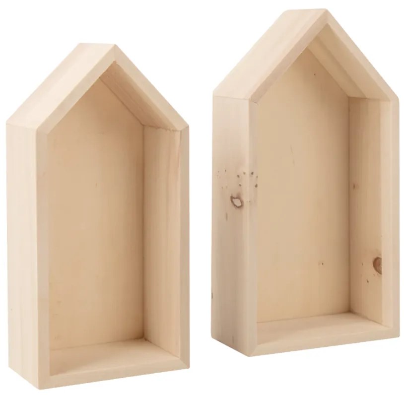 2 darabos fa polc szett házikó formájában LITTLE HOUSES