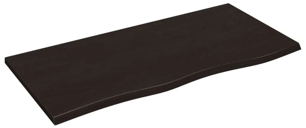 sötétbarna kezelt tömör tölgyfa asztallap 100x50x2 cm