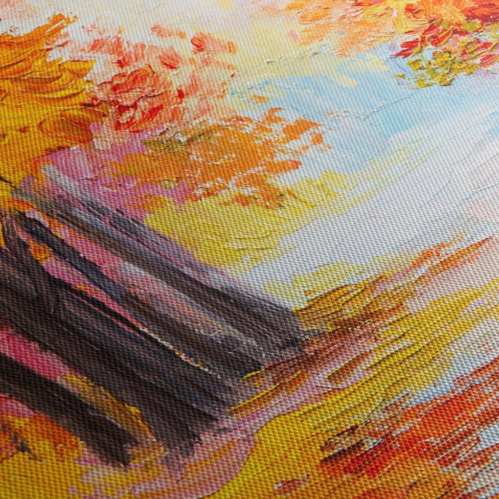 Kép - olajfestmény, színes ősz (70x50 cm)