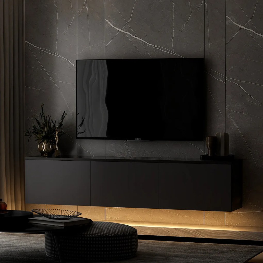 TV asztal Neon megvilágított antracit