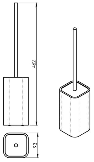 Gedy - Szabadon álló WC kefe NINFEA fehér/bambusz