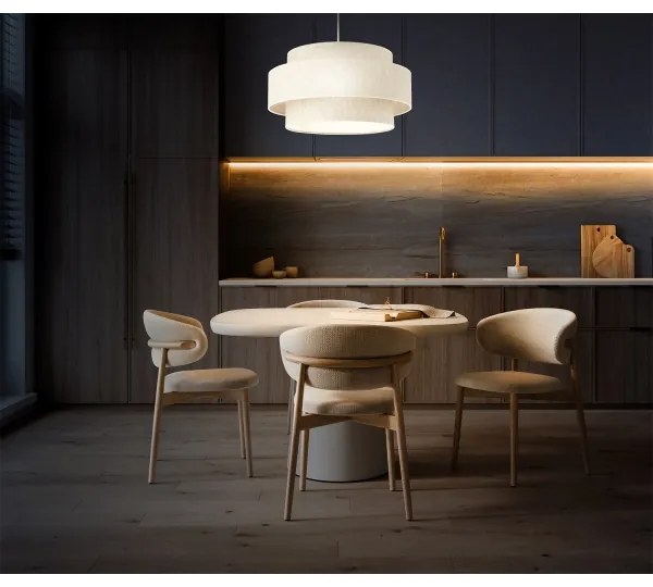 BOHO zsinóros függeszték 1xE27/60W/230V, átm. 40 cm, fehér