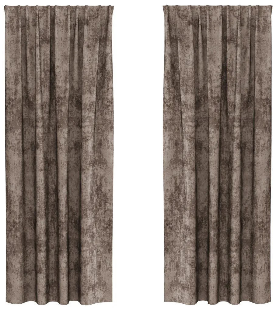 bársonyos függöny 2 db szemgombokkal, Kávébarnás 225x140 cm