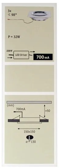 Paulmann 92695 - 3x8W LED DICE beépíthető dimmelhető lámpa 230V