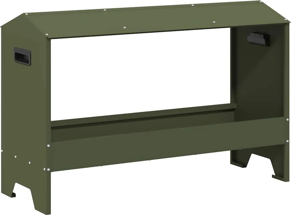 vidaXL Csirke Etető Tál Olajzöld 81 x 32 x 53,5 cm