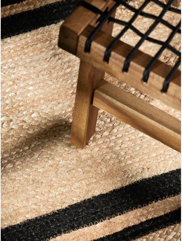 Fekete-natúr színű kétoldalas-kézi szövésű juta futószőnyeg 70x200 cm Jutta – Hanse Home