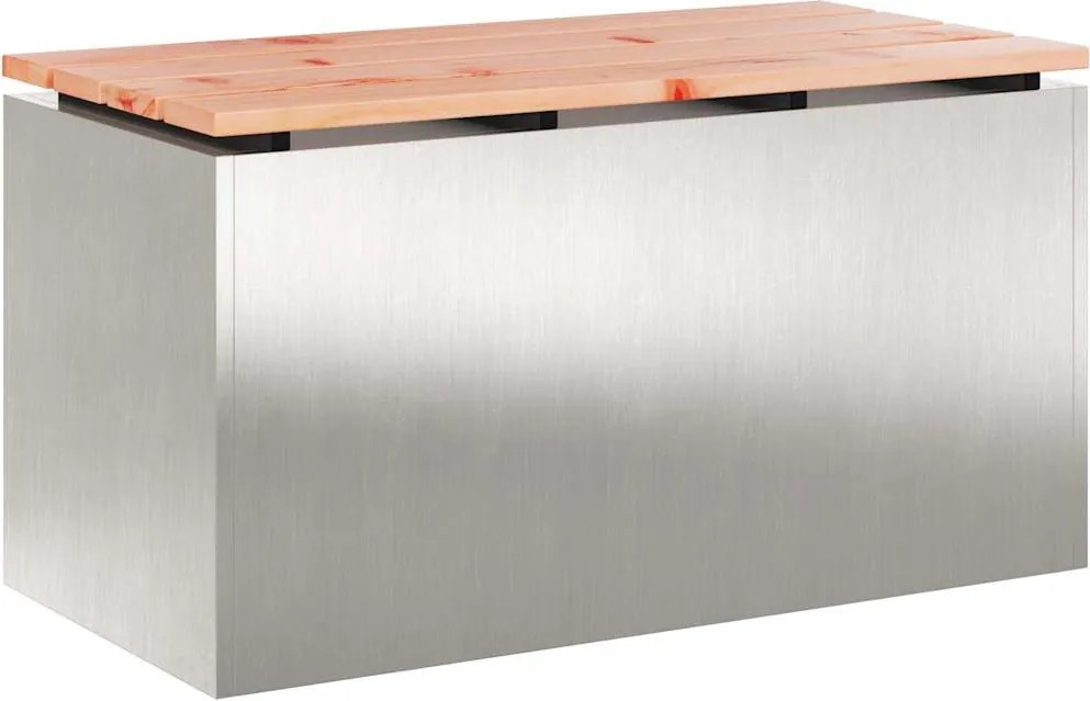 vidaXL Kerti pad Ezüst 80 x 40 x 43 cm Rozsdamentes acél