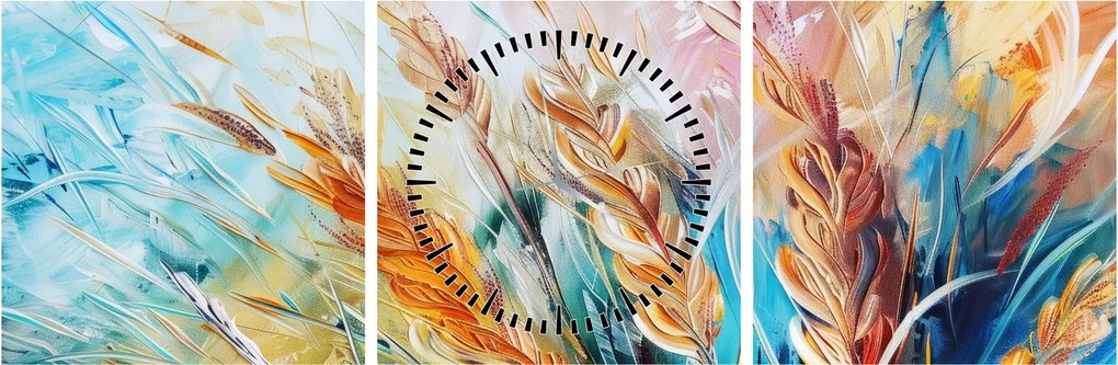 Kép - Búza, absztrakció (órával) (90x30 cm)