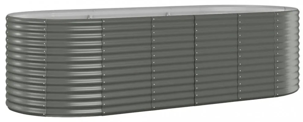 szürke horganyzott acél kerti magaságyás 249x100x68 cm