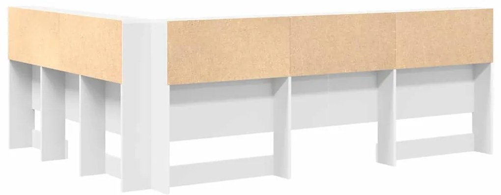 Tároló fejtámla polcokkal fejtámlával Fehér 150 cm Faanyag