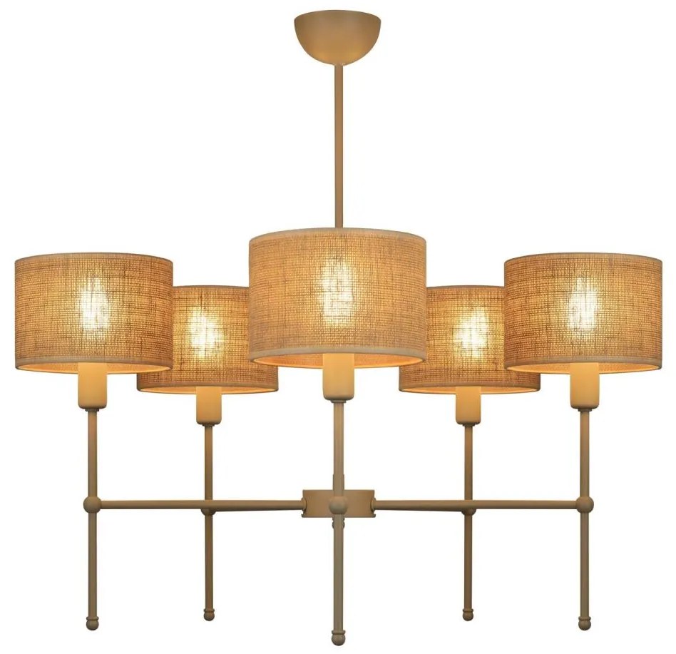 MADELA rudas csillár 5xE14/40W/230V juta/bézs