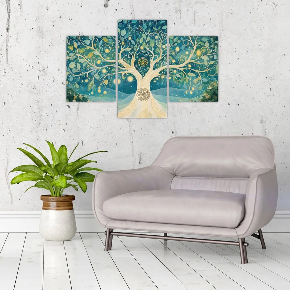 Kép – Mágikus fa spirálokkal (90x60 cm)