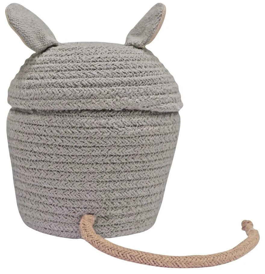 Szürke textil játéktároló kosár ø 15x15 cm Mini Renata the Rat – Lorena Canals
