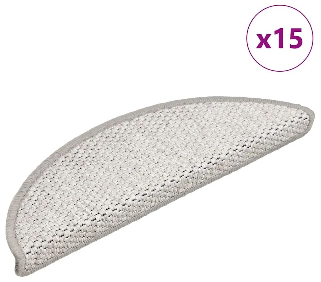 15 db szizál hatású platina öntapadó lépcsőszőnyeg 56x17x3 cm