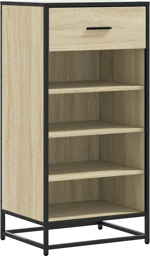 vidaXL sonoma tölgy színű szerelt fa cipőtartó 48x38x97,5 cm
