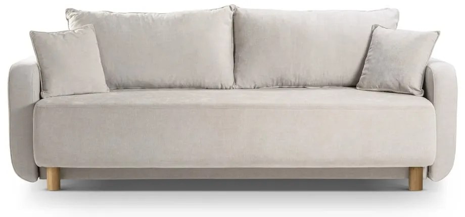 Bézs kinyitható tárolóhelyes kanapé 231 cm Elen – Micadoni