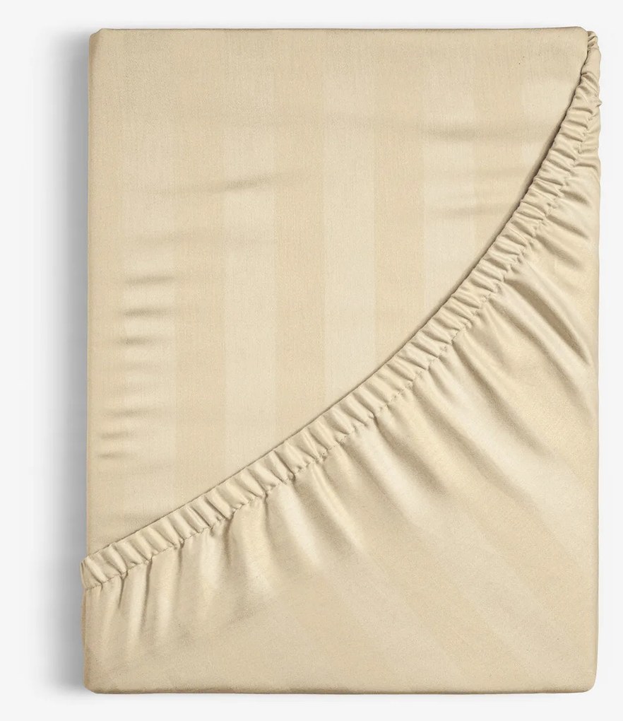 Goldea körgumis damaszt lepedő - arany csíkos 180 x 200 cm