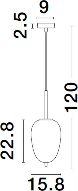 NOVA LUCE 9624098 LATO Egyágú Függesztett Lámpa Üveg E14 IP20