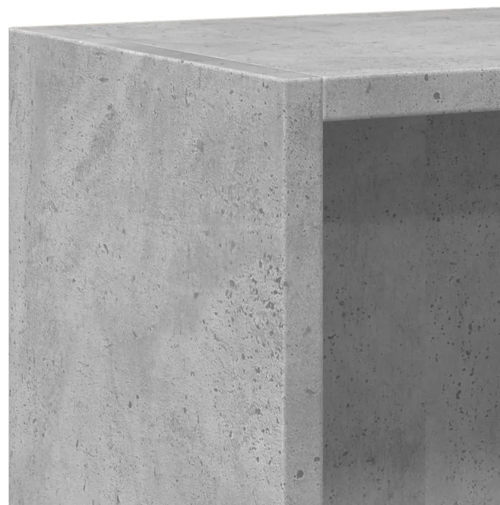 betonszürke szerelt fa könyvespolc 60 x 24 x 76 cm