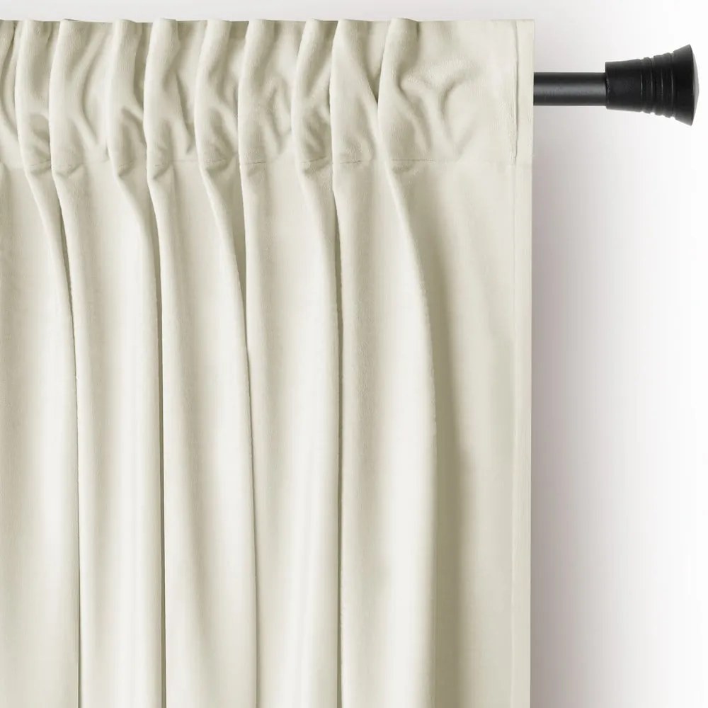 Krémszínű bársony dimout (részleges sötétítő) függöny 140x245 cm Pleat – Restilo