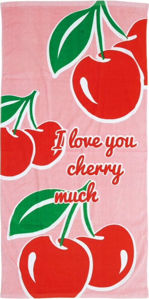 Nagy Méretű "I Love You Cherry Much" Törölköző 160x80 cm