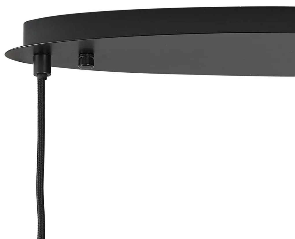 Design függőlámpa fekete füstüveggel ovális 5-lámpás - Mochan