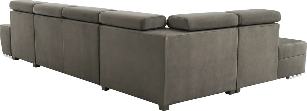 Ülőgarnitúra, szürkésbarna taupe, jobbos, LAMORA U