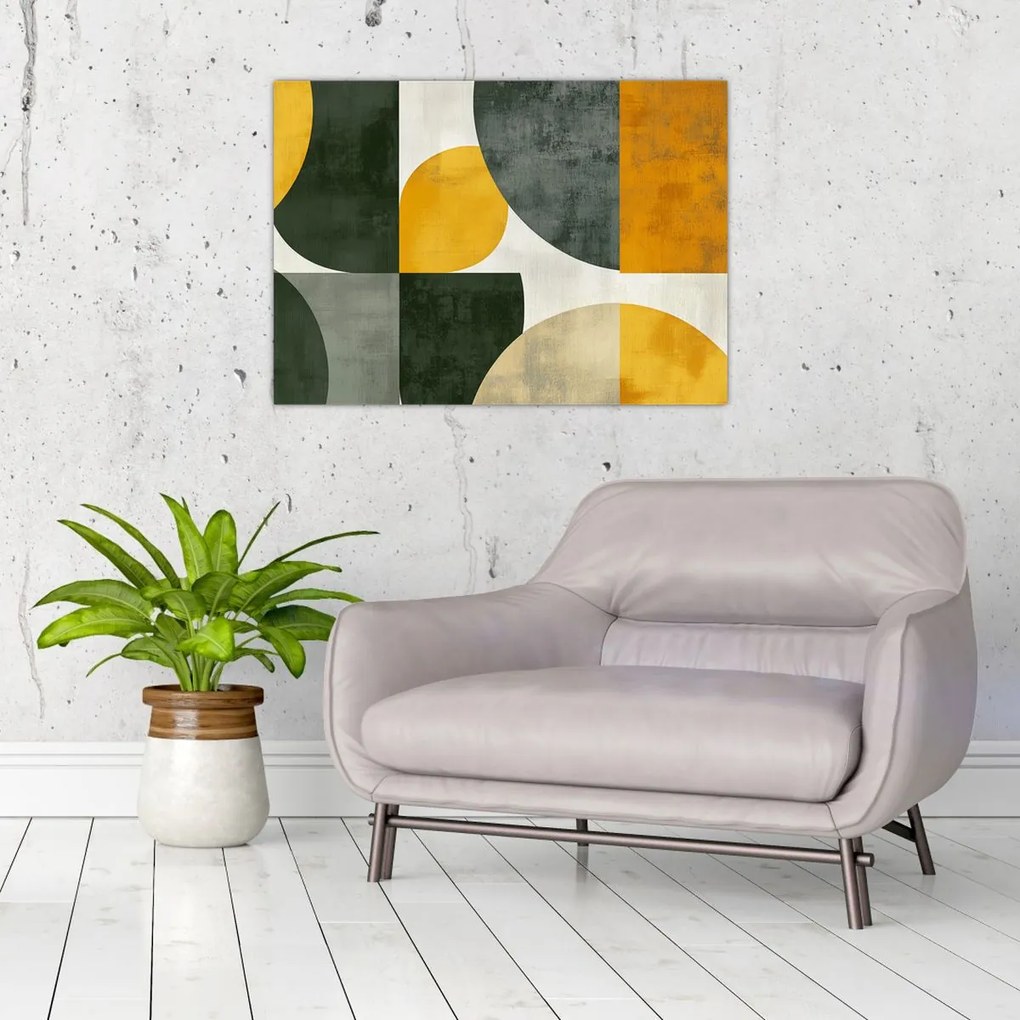 Kép - Olívazöld absztrakció (70x50 cm)