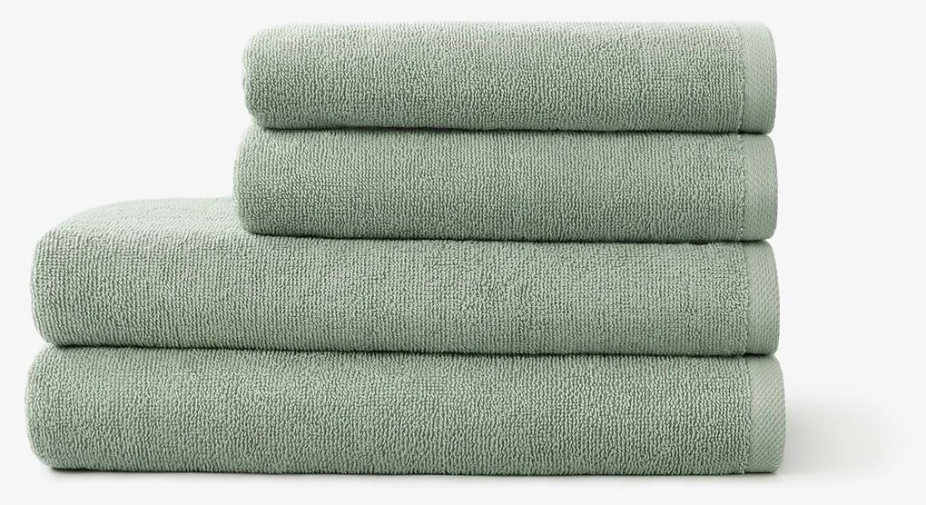 Goldea bordűr nélküli frottír törölköző és fürdőlepedő soft – zsályaszínű 50 x 100 cm