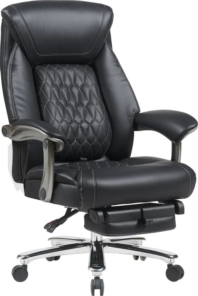 Irodai szék, fekete ekobőr/króm, teherbírás 150 kg, URIEN