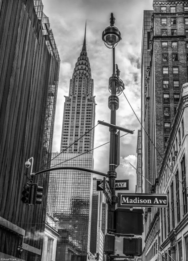 Poszter 20,5x28,4cm New York város alaprajza Chrysler 2 épülettel, Assaf Fra