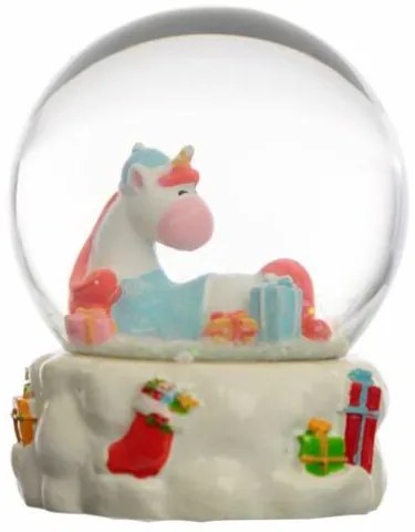 Karácsonyi unikornis hógömb