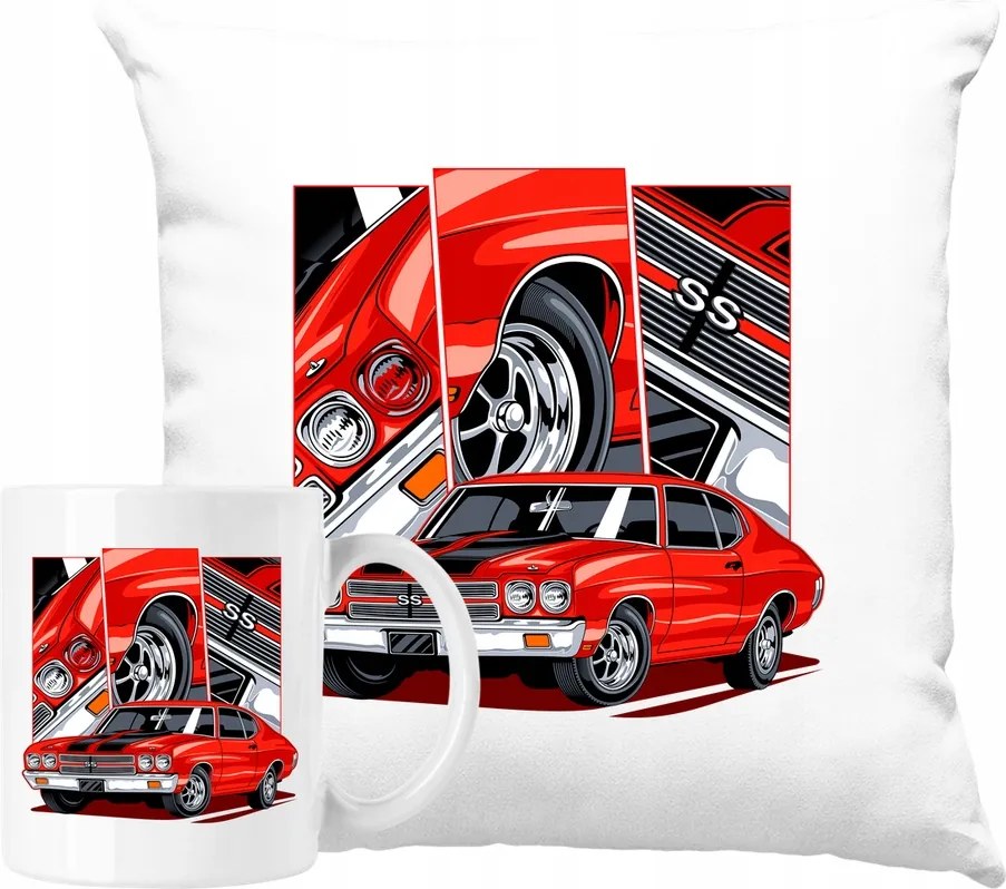 Bögre Szett Párna Retro Autó Ss 1970 Ajándék ötlet