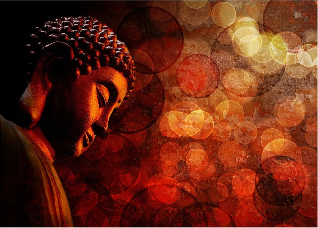 Kép - Buddha piros tónusokkal (üvegen) (70x50 cm)