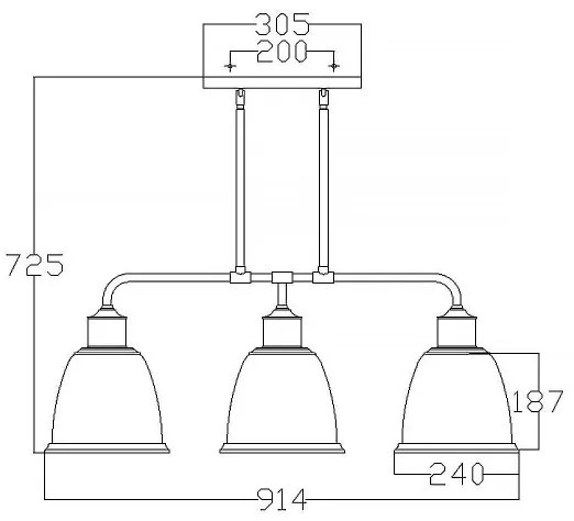 Feiss FE-HOBSON-3P-SN - Csillár rúdon HOBSON 3xE27/60W/230V