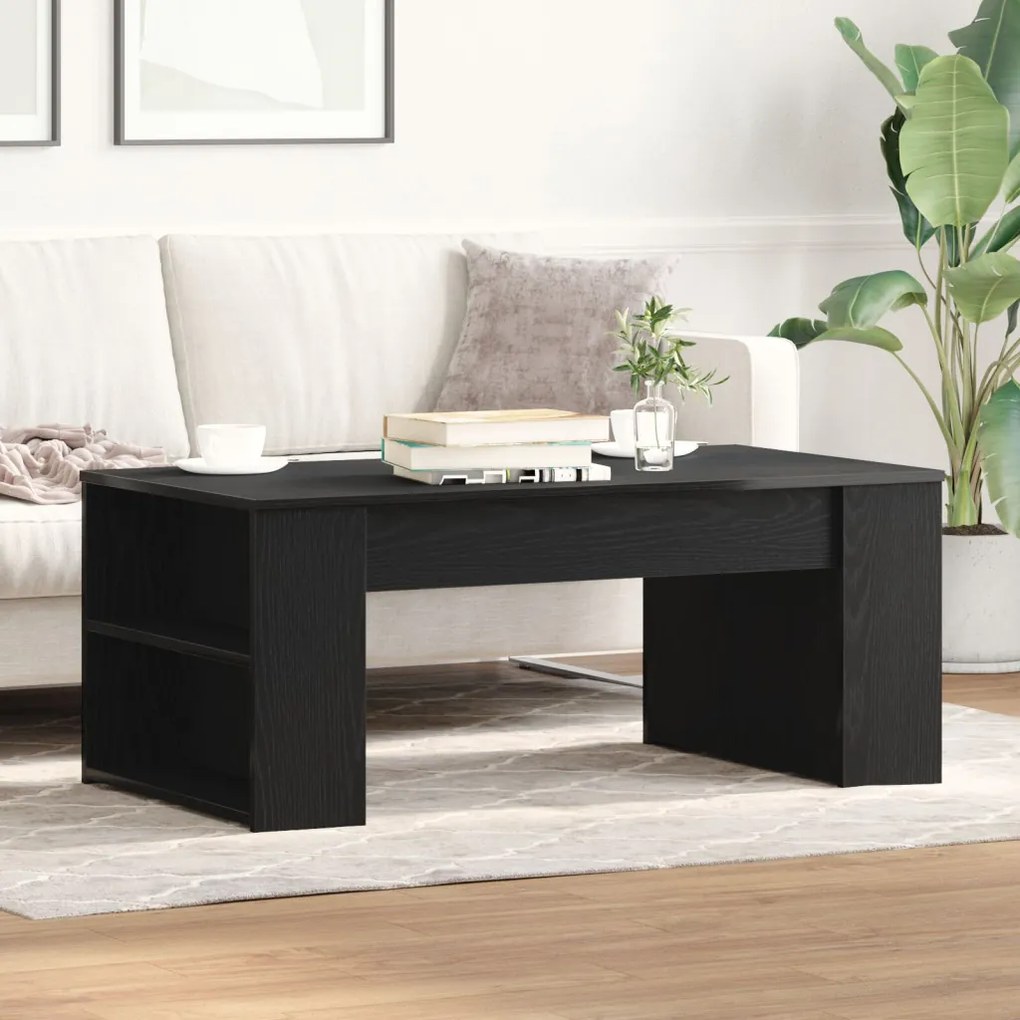 Dohányzóasztal Fekete tölgy 102x55x42 cm Mérnöki fa