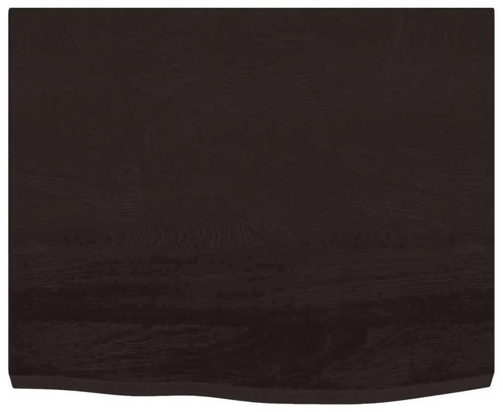 sötétbarna kezelt tömör tölgyfa fali polc 60x50x(2-4) cm