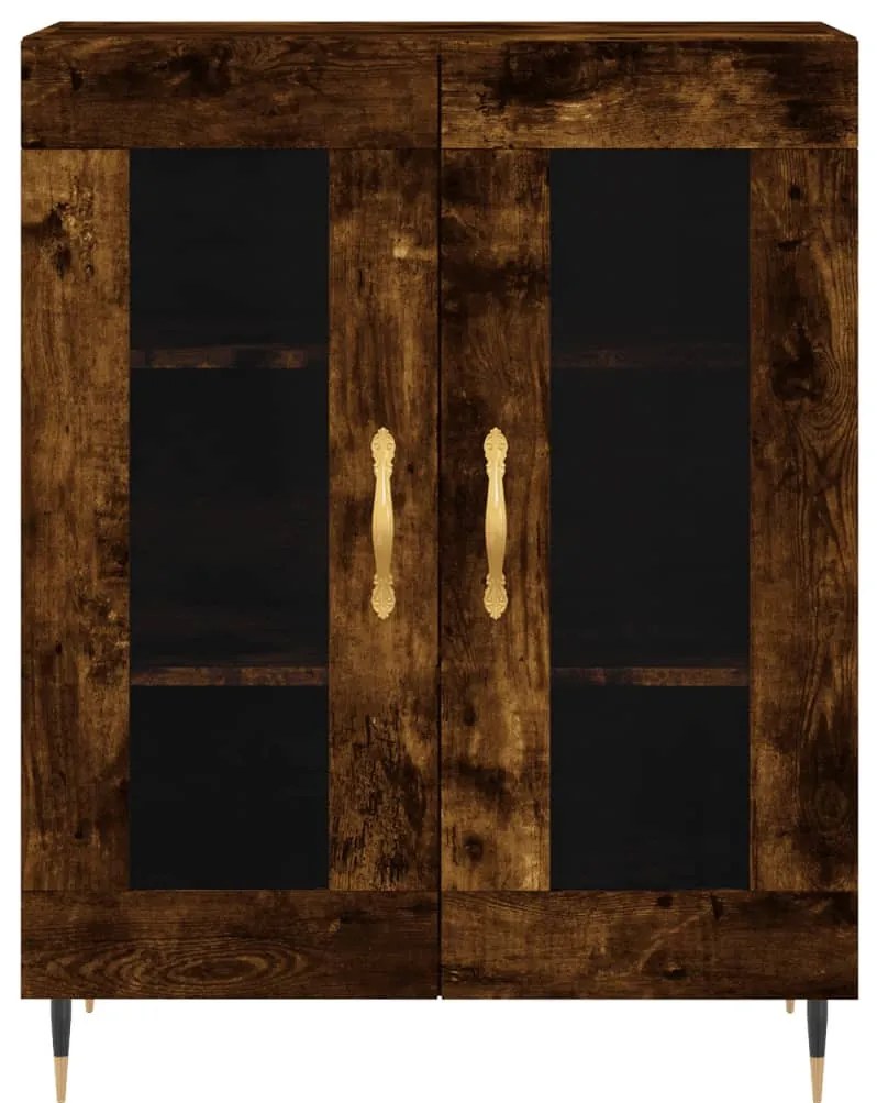 füstös tölgy színű szerelt fa magasszekrény 69,5 x 34 x 180 cm