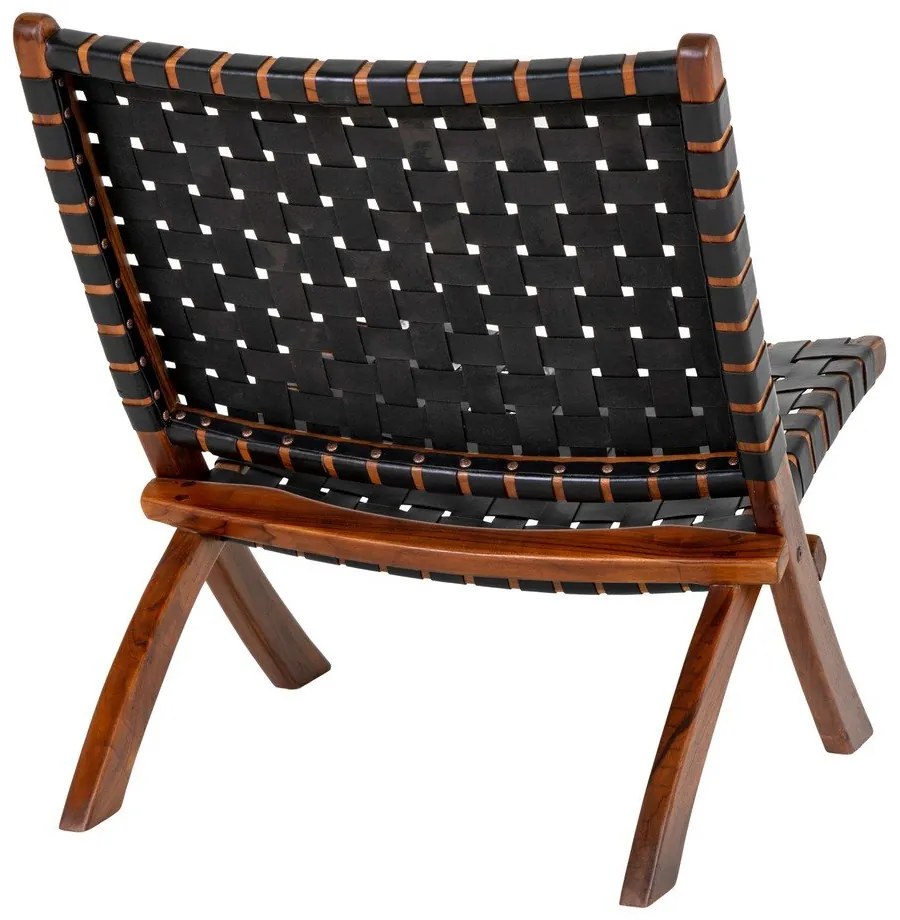 Fekete bőr fotel Perugia - House Nordic